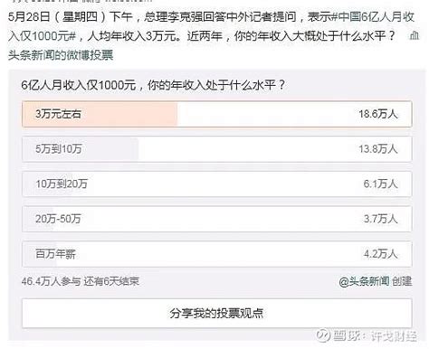 “6亿人月收入仅1000元”，真实现状可能突破你的想象 今天，关于中国6亿人月收入仅1000元的话题，迅速登上微博热搜，引发热议。“1000元 ...