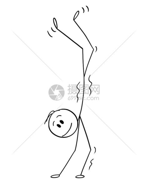卡通棒图绘制一个人手持架或保平衡而袖手旁观的概念插图插画图片下载-正版图片304942679-摄图网