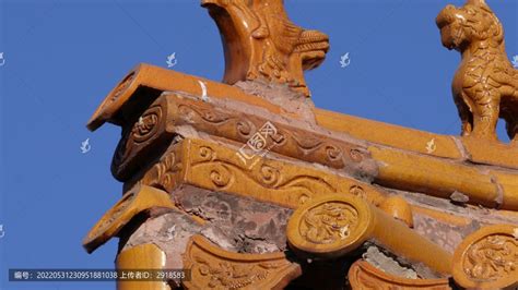 房顶中式古典建筑瑞兽镇宅,历史古迹景区,旅游景点,摄影素材,汇图网www.huitu.com