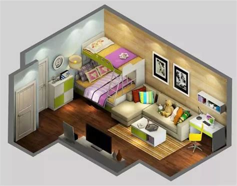 一室一厅小户型出租房装修设计效果图案例_装修宝典-人人装修网