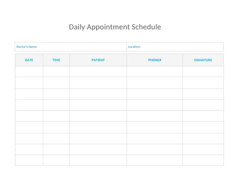 Doctor Appointment Scheduling Template