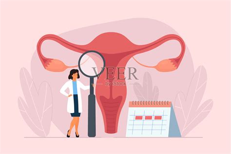 女性月经周期。跟踪月经周期的女医生。插画图片素材_ID:414314517-Veer图库