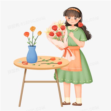 插花素材温柔头像女生