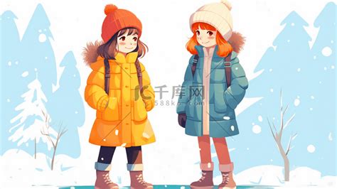 羽绒服甜美女生头像动漫