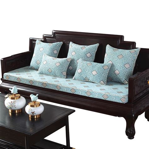 新中式沙发垫红木实木沙发垫子防滑坐垫加厚高密度海绵坐垫椅子垫_虎窝淘
