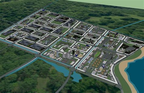 凤岗工业园规划su模型下载-光辉城市