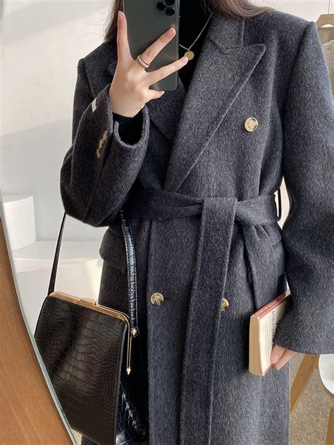 高端双面羊绒大衣女装2021年冬季新款韩版宽松中长款风衣毛呢外套