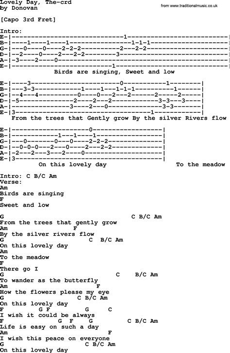 Lovely Day Guitar Chords