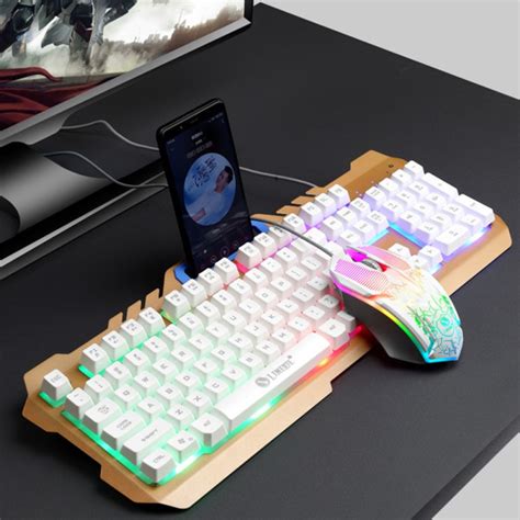 1Set Colorful Backlight Mechanical Feel Keyboard Gaming Ergonomic ...