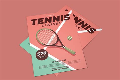 网球课程推广海报设计模板 Tennis Classes Promotion – Poster Template – 设计小咖