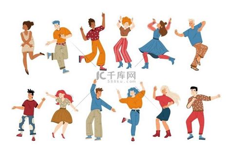 人们听音乐和跳舞，一群男女角色在派对上享受旋律和放松。背景图片免费下载_海报banner/高清大图_千库网(图片编号6206805)