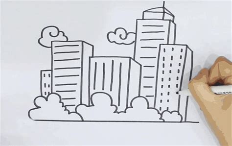 城市高楼的简笔画怎么画带步骤简单又好看 - 丫丫小报