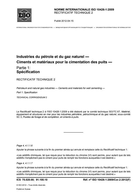 ISO 10426-1:2009/Cor 2:2012 - Petroleum and natural gas industries ...