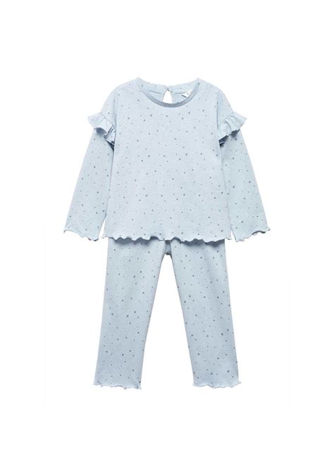Mango Kids pyjama met all over print lichtblauw | wehkamp