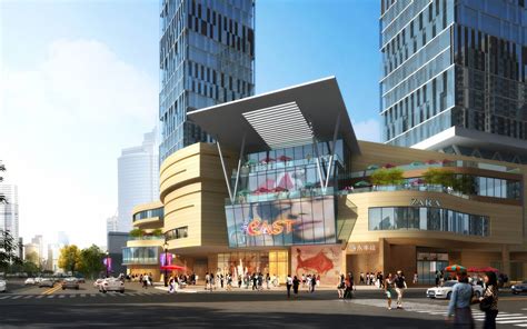 新中式风格商业综合体su模型下载-光辉城市