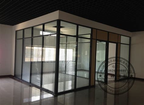 工厂定制铝合金玻璃隔断墙 办公室百叶隔断墙 钢化玻璃隔断高隔间-阿里巴巴