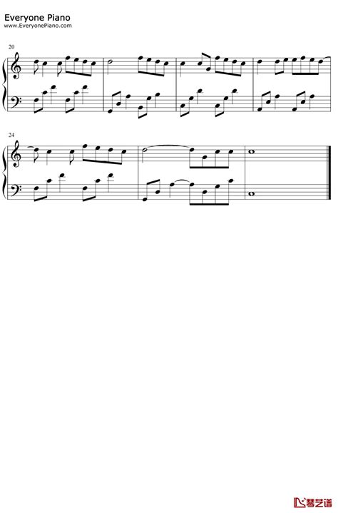《六月的雨》钢琴谱-胡歌-C调简单版 - 酷玩吉他