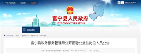2022年云南省文山州富宁县政务服务管理局招聘公告