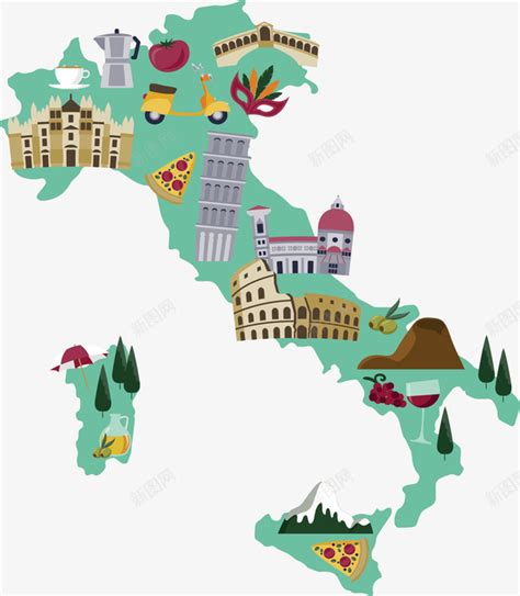 意大利旅游地图图片