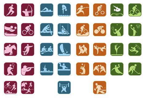 手绘创意线条奥运会体育运动项目图标