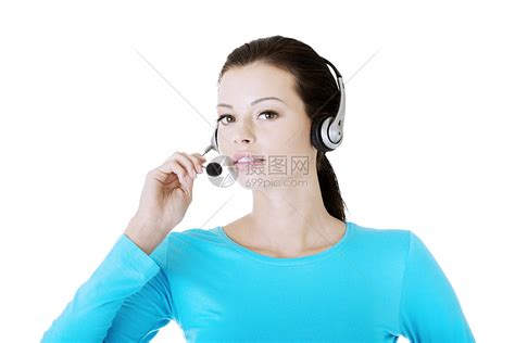 美丽的年轻青年呼叫中心助理女孩女性电话麦克风人士工作热线接待员推销操作员高清图片下载-正版图片320881567-摄图网