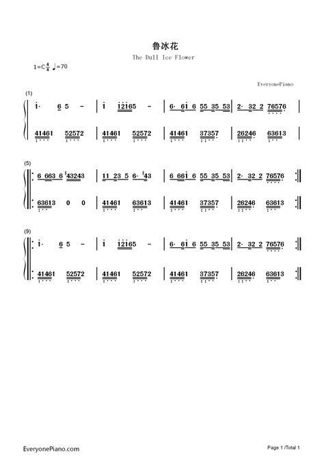 鲁冰花-鲁冰花主题曲-钢琴谱文件（五线谱、双手简谱、数字谱、Midi、PDF）免费下载