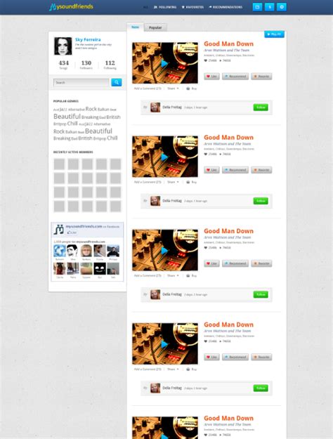 独特现代的社交媒体平台网站UI设计模板—Feegram - 25学堂