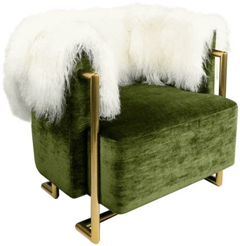 HOMMES MAX前卫天鹅绒软垫绿色休闲椅_设计素材库免费下载-美间设计