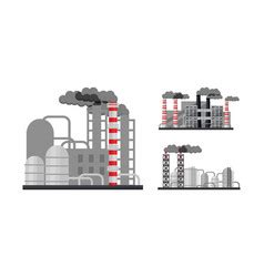 Industrial plants and factory buildings with Vector Image