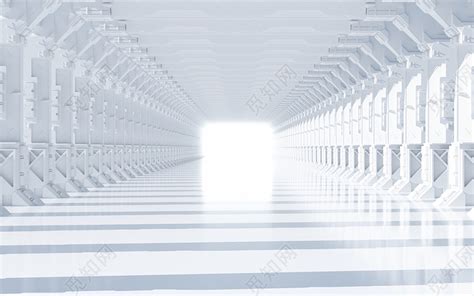 c4d白色立体商务空间白色建筑延展通道立体背景图片素材免费下载 - 觅知网