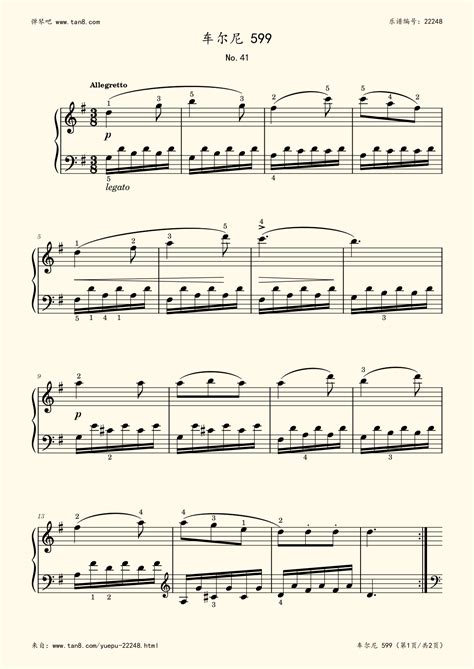《车尔尼599 NO.41,钢琴谱》车尔尼|弹琴吧|钢琴谱|吉他谱|钢琴曲|乐谱|五线谱|高清免费下载|蛐蛐钢琴网