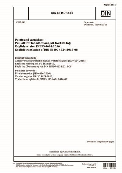 DIN EN ISO 4624:2016 - Paints and varnishes - Pull-off test for ...