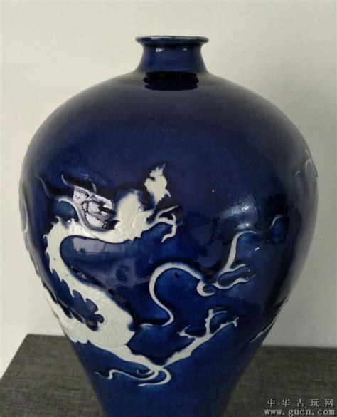 扬州博物馆藏元代霁蓝釉梅瓶。 - 堆糖，美图壁纸兴趣社区