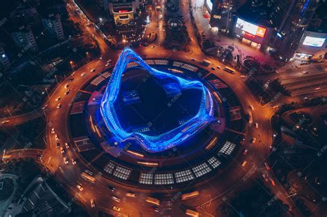 武汉城市中心夜景高清图片下载-正版图片500840392-摄图网