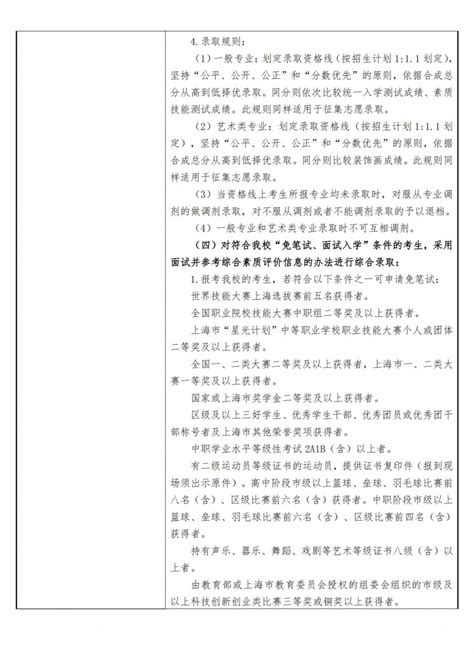 上海闵行职业技术学院2023年专科层次依法自主招生章程-掌上高考