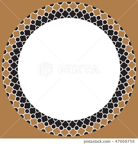 Islamic geometric figures ornament round frame. - Stock Illustration ...