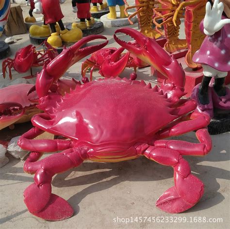 现货仿真小龙虾雕塑 树脂玻璃钢螃蟹模型定做 海鲜馆酒店装饰摆件-阿里巴巴