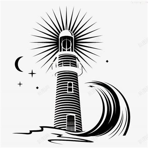 黑夜中的灯塔设计图__自然风光_自然景观_设计图库_昵图网nipic.com