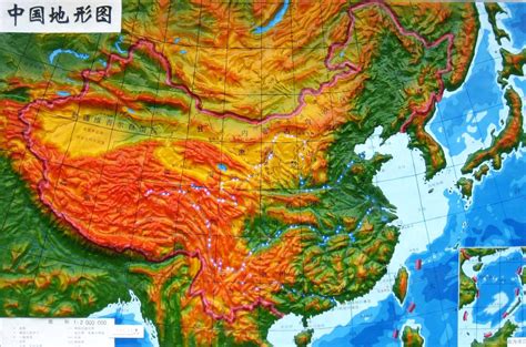 【中大型尺寸】2022中国地图3d立体地形图+世界地图三维立体凹凸墙贴约92x68厘米中小学生地理地图挂图高清浮雕全新版_虎窝淘