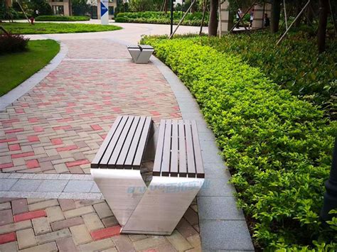 不锈钢公园椅防锈景区创意公园长椅定制小区步行街双面户外 ...