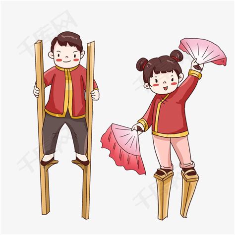 熊黛林踩高跷图片
