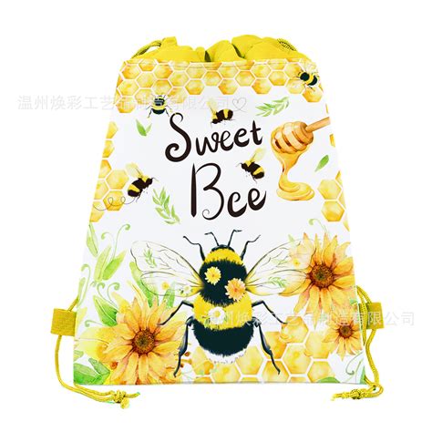 蜜蜂折叠购物袋蜜蜂收纳环保袋可爱卡通动物环保袋超市广告便携袋-阿里巴巴