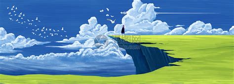 悬崖上的梦插画图片素材-正版创意图片400079100-摄图网