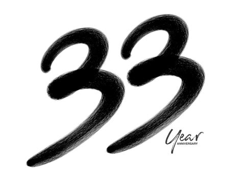 33 Years Anniversary Celebration Vector Template, 33 Years logo design, 33th birthday, Black ...