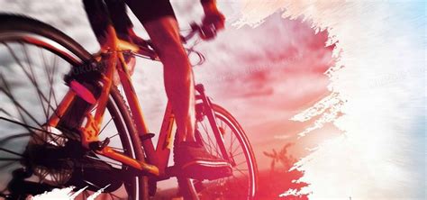 彩色体育自行车运动海报背景图片免费下载-千库网