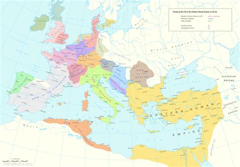 World map 476 AD - World History Maps