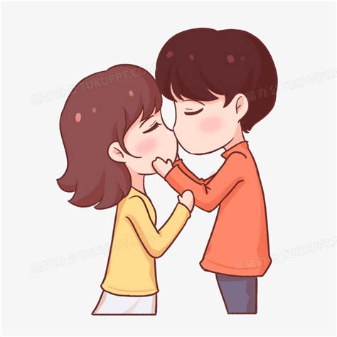接吻的情侣卡通手绘图片免费下载_红动中国