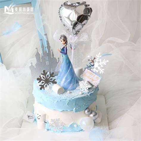 冰雪奇缘～艾莎公主蛋糕图片
