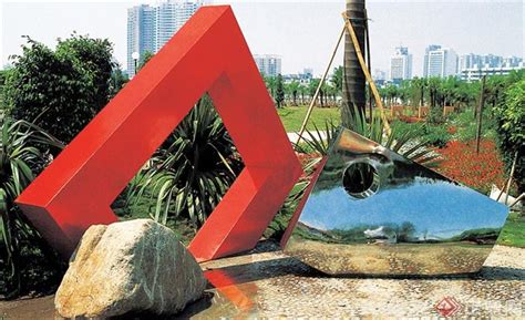 园林雕塑景观实景-雕塑抽象雕塑玻璃钢石头-设计师图库