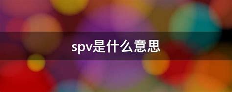 spv是什么意思 - 业百科